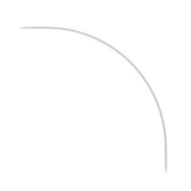 WHITE CURVED CORNER R300ΜΜ FOR MINI MAGNETIC SURFACE/PENDANT TRACK