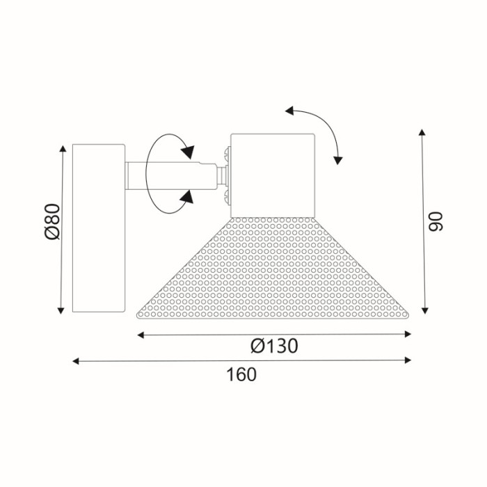NETTO ΦΩΤΙΣΤΙΚΟ ΕΠΙΤΟΙΧΟ ΛΕΥΚΟ ΜΕΤΑΛΛΙΚΟ ΣΥΜΒΑΤΙΚΟ 1ΧΕ14 IP20 Φ160Χ80mm