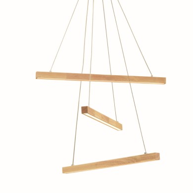 NETTO PENDANT LUMINAIRE LED 27W 3000K 2850LM CANDELA WOOD+WHITE METALIC D56XH100CM