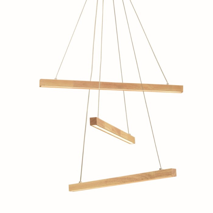 NETTO PENDANT LUMINAIRE LED 27W 3000K 2850LM CANDELA WOOD+WHITE METALIC D56XH100CM