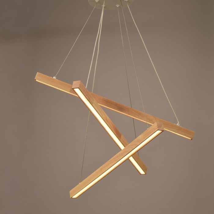 NETTO PENDANT LUMINAIRE LED 27W 3000K 2850LM CANDELA WOOD+WHITE METALIC D56XH100CM