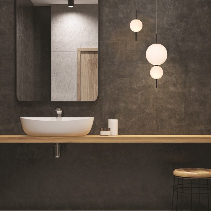 PENDANT LUMINAIRE LED 15W 3000K 1500LM AMELIA BLACK METALIC+WHITE GLASS D37XH130CM