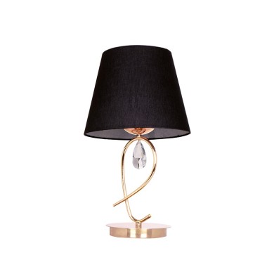 TABLE LAMP 1XE27 METAL GOLD COPPER+BLACK SHADE Φ28ΧΗ49CM BASILICO