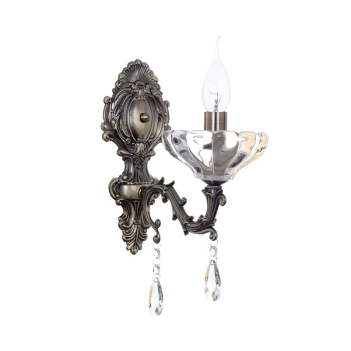 WALL MOUNTED 1ΧΕ14 METAL BRONZE+CRYSTAL 35Χ13Χ25CM SARTO