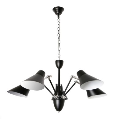 NETTO ΦΩΤΙΣΤΙΚΟ ΚΡΕΜΑΣΤΟ ΜΑΥΡΟ ΜΑΤ ΜΕΤΑΛΛΙΚΟ ΣΥΜΒΑΤΙΚΟ 5ΧΕ27 IP20 Φ720Χ1200mm