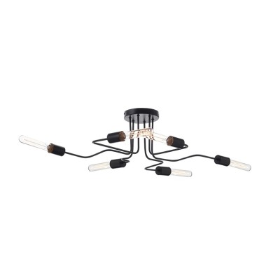CEILING LUMINAIRE 6XE27 METALLIC BLACK MAT 73X50XH21CM COBRA