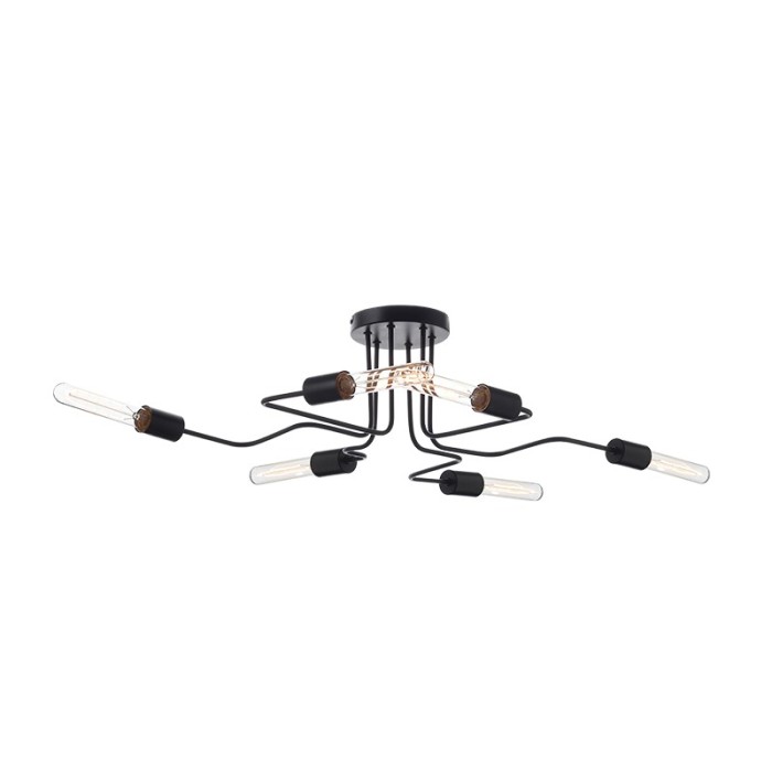 CEILING LUMINAIRE 6XE27 METALLIC BLACK MAT 73X50XH21CM COBRA