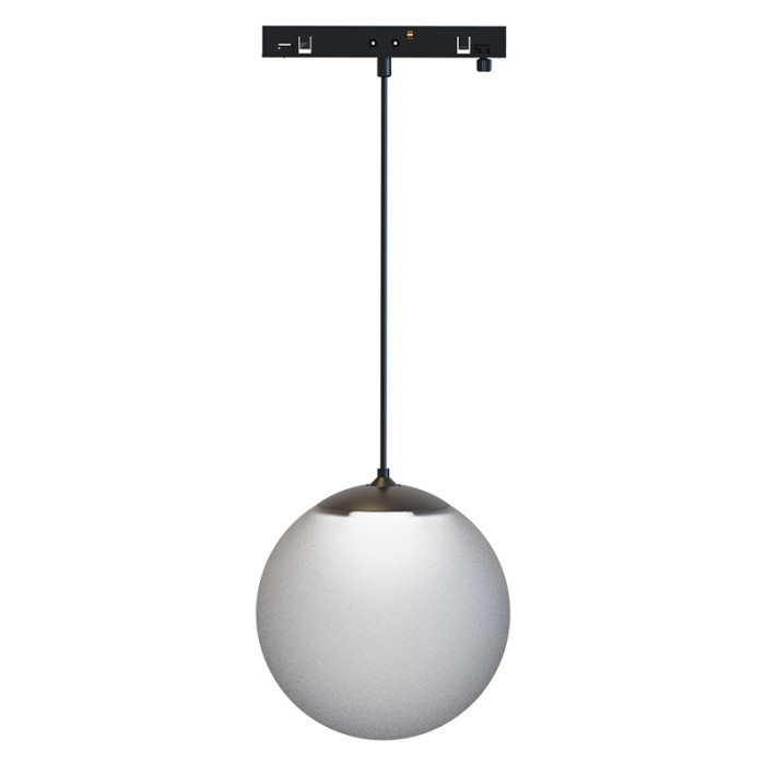 MINI BLACK MAGNETIC PENDANT LUMINAIRE 24V DC 7W 4000K 670LM 230° RA90 5 YRS Φ100Χ1000ΜΜ OPAL GLASS