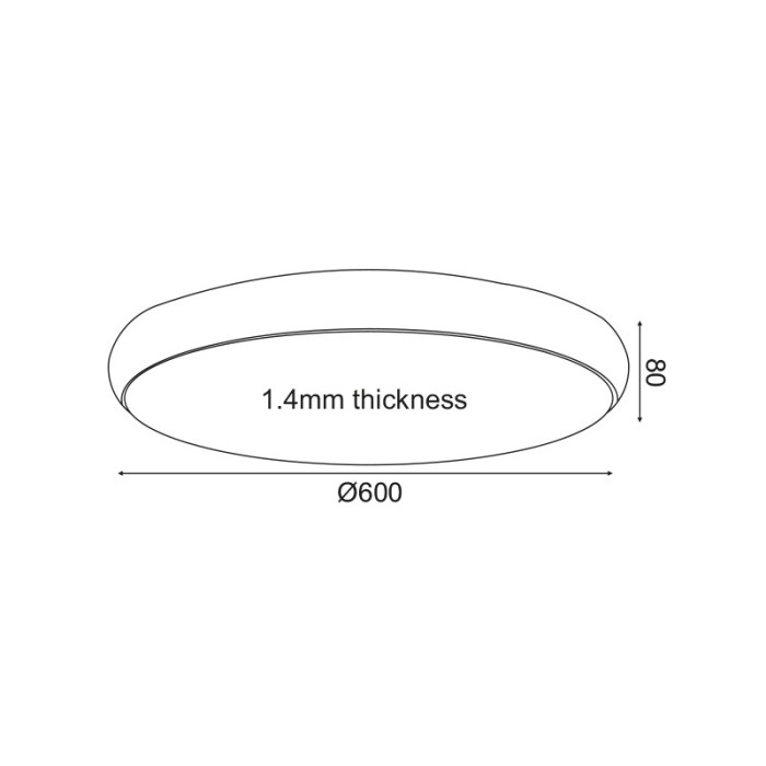 NETTO ΦΩΤΙΣΤΙΚΟ ΟΡΟΦΗΣ ΜΑΥΡΟ ΜΑΤ ΜΕΤΑΛΛΙΚΟ LED 54W 3000K 4320Lm IP20 Φ600Χ80MM