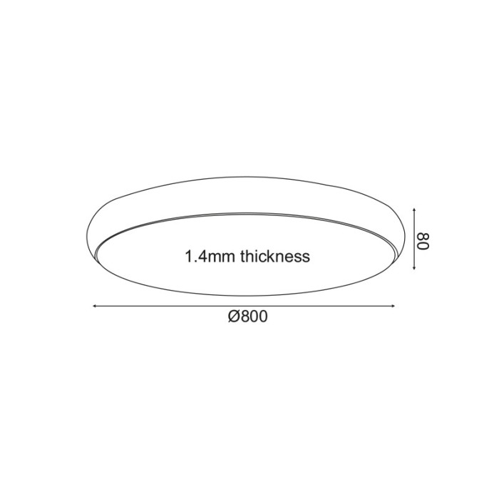 NETTO ΦΩΤΙΣΤΙΚΟ ΟΡΟΦΗΣ ΜΑΥΡΟ ΜΑΤ ΜΕΤΑΛΛΙΚΟ LED 70W 3000K 5600Lm IP20 Φ800Χ80MM