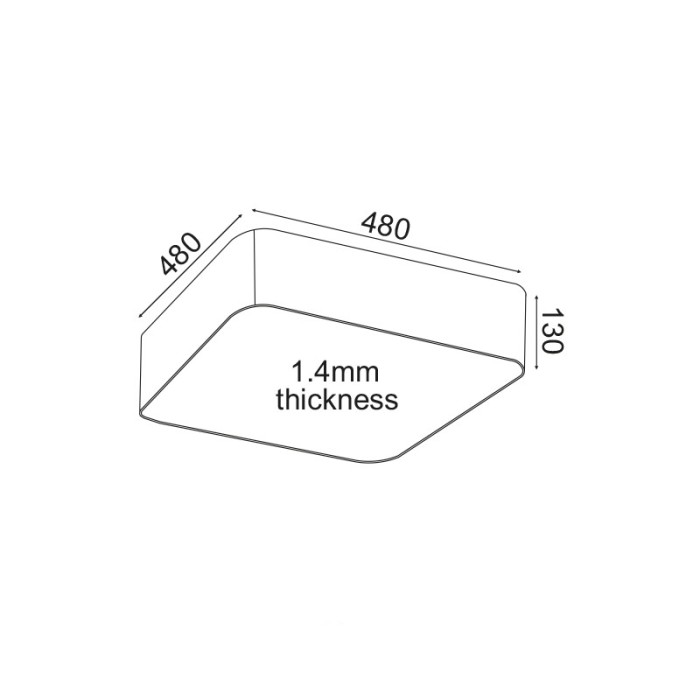 ΟΡΟΦΗΣ Φ/Σ LED 40W 3200LM 3000K ΜΑΥΡΟ ΜΕΤ/ΚΟ 48X48XH13CM EMERY