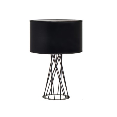 NETTO ΠΟΡΤΑΤΙΦ 1XE27 ΜΑΥΡΟ ΜΕ ΜΑΥΡΟ ΑΜΠΑΖΟΥΡ Η46cm ACACIA