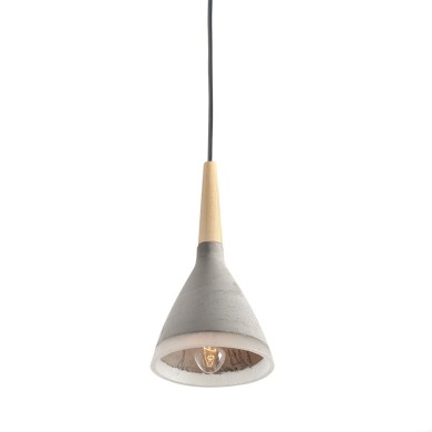 NETTO PENDANT 1XE27 CEMENT+WOOD+RESIN Φ17,5ΧΗ120CM PLASMA