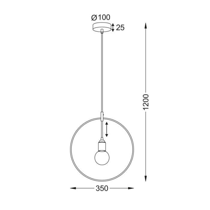 NETTO PENDANT 1XE27 METAL COPPER CYCLE Φ35CM TWIGGY