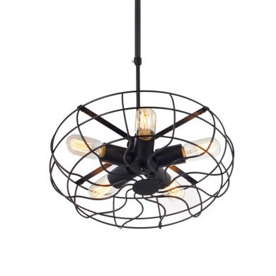 NETTO PENDANT 5XE27 METAL BLACK Φ41XH110CM