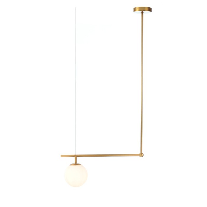 PENDANT LUMINAIRE 1ΧΕ27 METAL+OPAL GLASS 56X15XH115CM THETIS