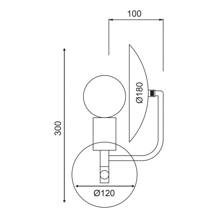 NETTO ΦΩΤΙΣΤΙΚΟ ΕΠΙΤΟΙΧΟ ΟΡΕΙΧΑΛΚΙΝΟ ΜΕΤΑΛΛΙΚΟ ΣΥΜΒΑΤΙΚΟ 1ΧΕ27 IP20 Φ120ΧΦ300mm