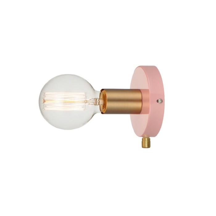 NETTO WALL MOUNTED 1XE27 METAL PINK + BRASS Φ12CM JOY