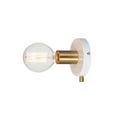 NETTO WALL MOUNTED 1XE27 METAL WHITE + BRASS Φ12CM JOY