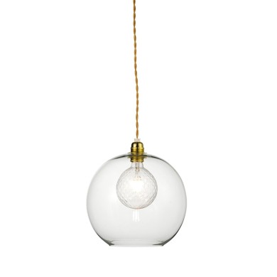 PENDANT 1XE27 CLEAR GLASS+ GOLD METAL SUSPENSION Φ30ΧΗ120CM PYTHIA