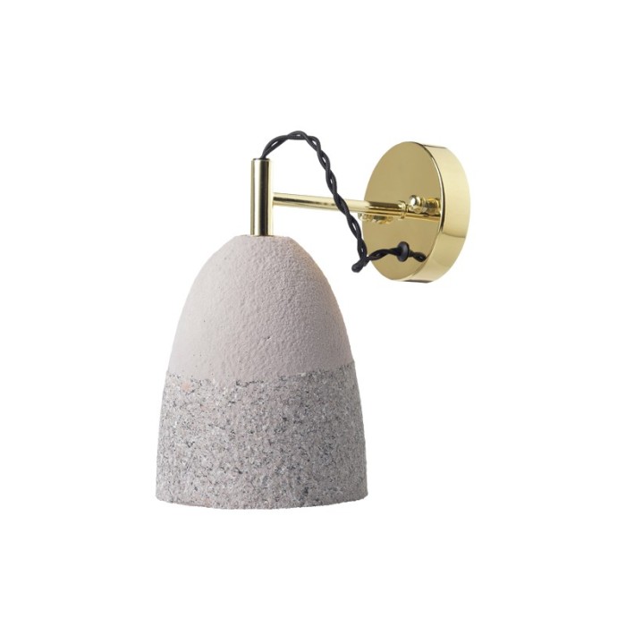 NETTO WALL MOUNT LUMINAIRE 1XE27 GREY CLAY + BRASS METAL 22,5Χ14Χ26CM