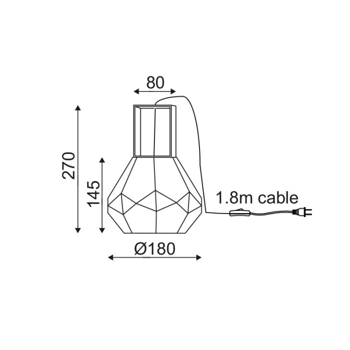 NETTO TABLE L/F 1ΧΕ27 GLASS AMBER+BRASS ΜΕΤΑL Φ18ΧH24,5CM DIAMONDRA