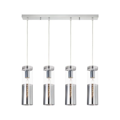 NETTO PENDANT 4XE27 CHROME+GLASS+METAL 70Χ10ΧΗ120CM DEJAVU