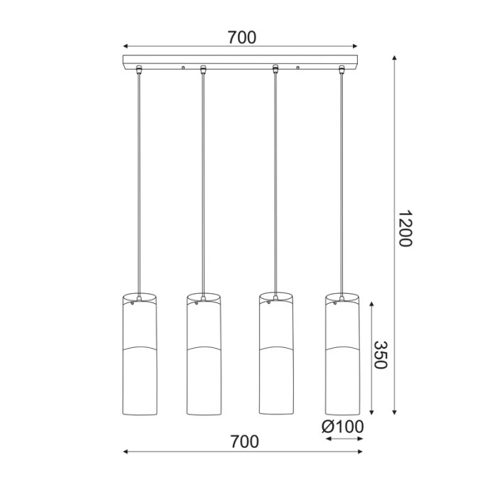 NETTO PENDANT 4XE27 CHROME+GLASS+METAL 70Χ10ΧΗ120CM DEJAVU