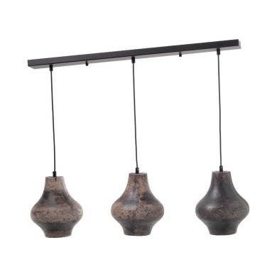 NETTO PENDANT LUMINAIRE 3XE27 BROWN CLAY Φ20Χ84ΧΗ120CM