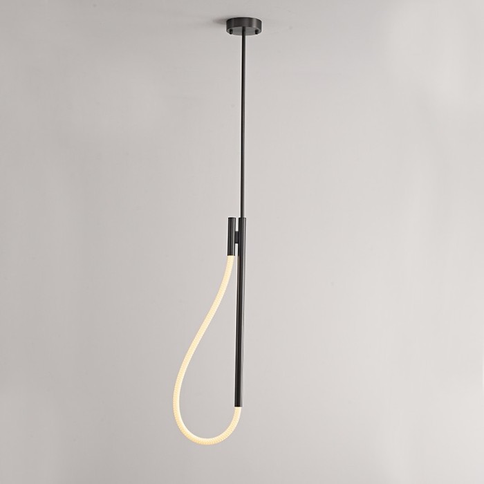 MALPO-ΦΩΤΙΣΤΙΚΟ ΚΡΕΜΑΣΤΟ ΜΑΥΡΟ ΜΕΤΑΛΛΙΚΟ LED SMD 12W 3000K 536LM IP20 Φ245Χ1500ΜM 