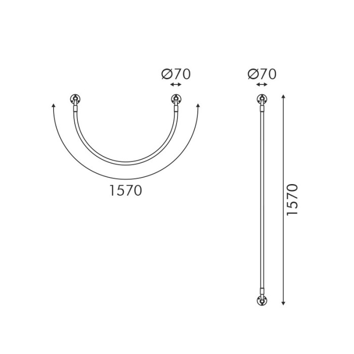 MALPO-ΦΩΤΙΣΤΙΚΟ ΚΡΕΜΑΣΤΟ ΜΑΥΡΟ ΜΕΤΑΛΛΙΚΟ LED SMD 16W 3000K 980LM IP20 Φ70Χ1600ΜM 