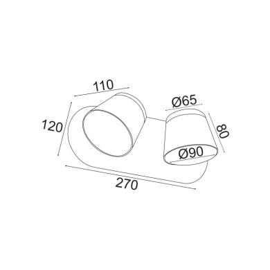 WALL MOUNTED LUMINAIRE LED 16W 3000K 1280LM WHITE METAL 27X12X11CM LUCIDO