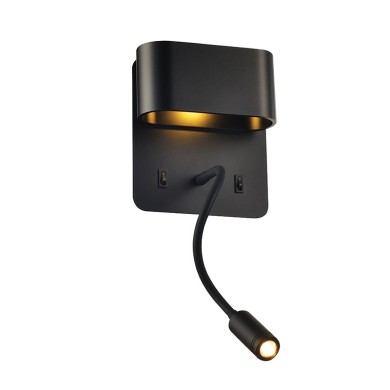 WALL MOUNTED LUMINAIRE LED 8W 3000K 640LM BLACK METAL 16Χ9Χ45CM PRIAMUS