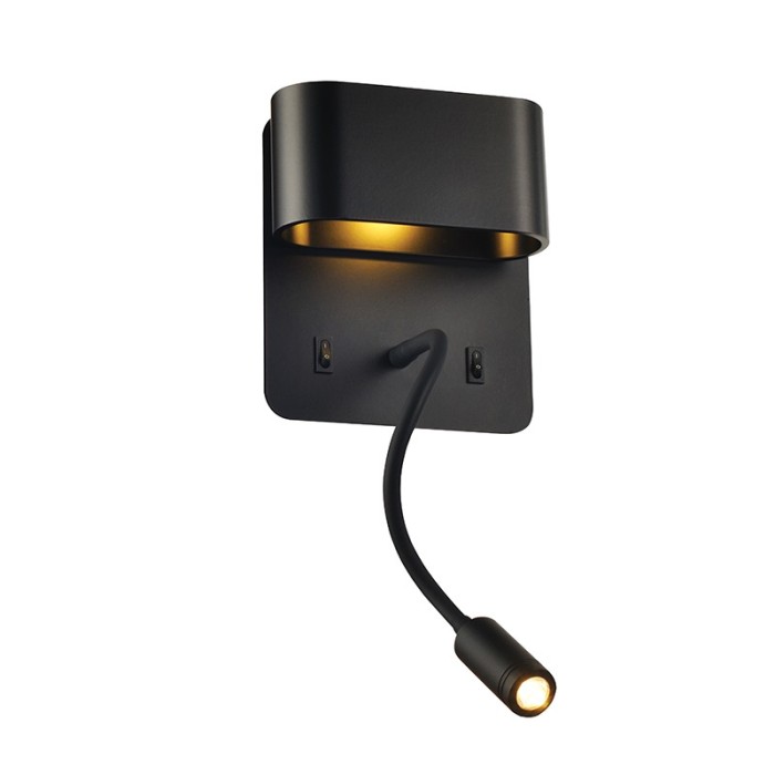 WALL MOUNTED LUMINAIRE LED 8W 3000K 640LM BLACK METAL 16Χ9Χ45CM PRIAMUS