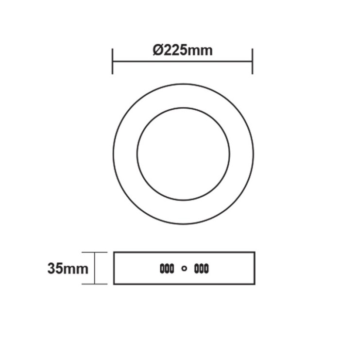 LED SLIM PANEL WHITE ROUND CEIL.18W 6500K 1800Lm Φ205mm 230V AC Ra80