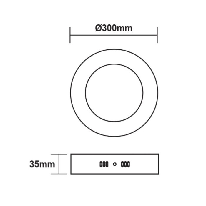 LED SLIM PANEL WHITE ROUND CEIL.23W 6500K 2120Lm Φ285mm 230V AC Ra80