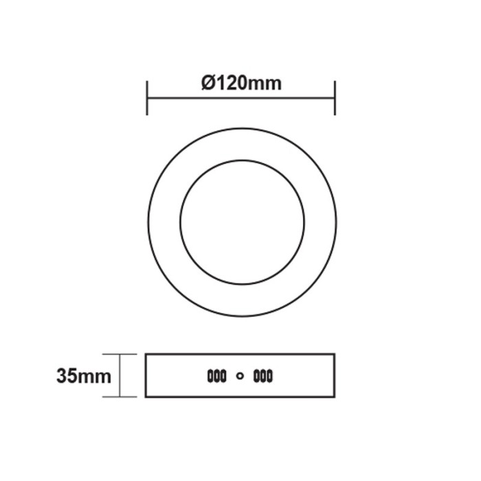 LED SLIM PANEL WHITE ROUND CEIL. 6W 3000K 450Lm Φ117mm 230V AC Ra80