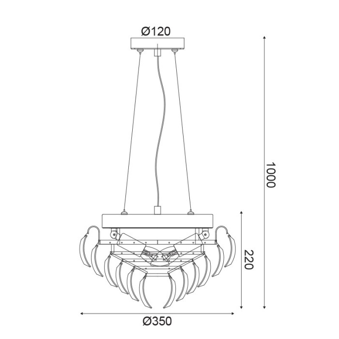 NETTO ΦΩΤΙΣΤΙΚΟ ΚΡΕΜΑΣΤΟ ΧΡΩΜΙΟ ΜΕΤΑΛΛΙΚΟ ΣΥΜΒΑΤΙΚΟ 3ΧΕ14 IP20 Φ350Χ1000mm