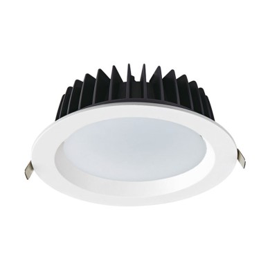 LED WHITE RECESSED DOWNLIGHT 40W 3000K 4600Lm 90° 230V AC Ra80 Φ230*77MM 5YRS
