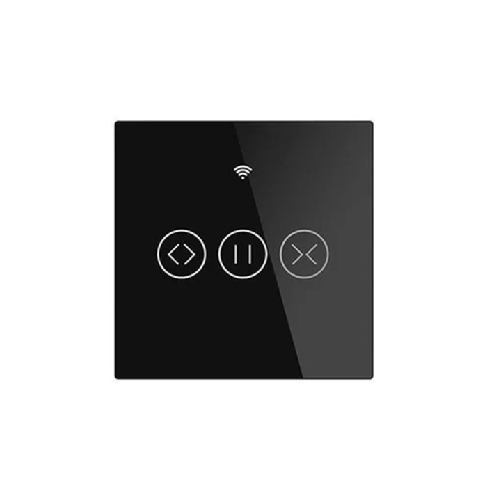 WIFI  ΔΙΑΚΟΠΤΗΣ ΚΟΥΡΤΙΝΑΣ 1g   ΜΑΥΡΟ N+L 86*86mm