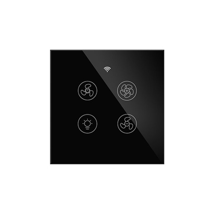  WIFI  ΔΙΑΚΟΠΤΗΣ ΑΝΕΜΙΣΤΗΡΑ + ΦΩΤΟΣ ΜΑΥΡΟ N+L 86*86mm