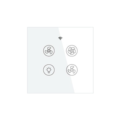  WIFI  ΔΙΑΚΟΠΤΗΣ ΑΝΕΜΙΣΤΗΡΑ + ΦΩΤΟΣ ΛΕΥΚΟ N+L 86*86mm