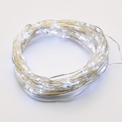 ΛΑΜΠΑΚΙΑ 20 LED 1.2W ΣΕ ΣΕΙΡΑ ΨΥΧΡΟ ΛΕΥΚΟ ΜΕ ΜΠΑΤΑΡΙΕΣ 2xCR2032 6ON/18OFF & ΑΣΥΜΙ ΚΑΛΩΔΙΟ ΧΑΛΚΟΥ 2m IP44 100mm