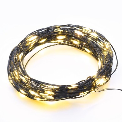 50 LED STRING LIGHTS, WW, BLACK COPPER WIRE & BAT. 3XAA IP20 5M+10CM, 3W