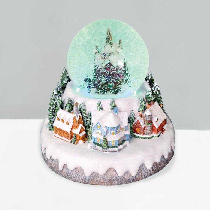 ΧΡΙΣΤΟΥΓΕΝΝΙΑΤΙΚΟ ΔΙΑΚΟΣΜΗΤΙΚΟ ΧΩΡΙΟ ΜΕ ΧΙΟΝΟΜΠΑΛΑ LED RGB ΜΕ ΜΟΥΣΙΚΗ & ΚΙΝΗΣΗ 4.5V (ΑΝΤΑΠ) & ΜΠΑΤΑΡΙΕΣ 3xΑΑ 200Χ180Χ200mm