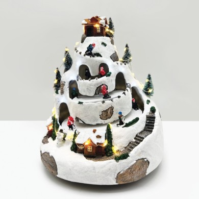 ΧΡΙΣΤΟΥΓΕΝΝΙΑΤΙΚΟ ΔΙΑΚΟΣΜΗTIKO ΧΩΡΙΟ LED ΘΕΡΜΟ ΛΕΥΚΟ ΜΟΥΣΙΚΗ ME ΑΝΤΑΠΤΟΡΑ 4,5V (ΔΕΝ ΣΥΜΠ) ΚΑΙ ΜΠΑΤΑΡΙΑ 3ΧΑΑ 205x205x255mm