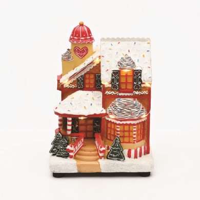 ΧΡΙΣΤΟΥΓΕΝΝΙΑΤΙΚΟ ΔΙΑΚΟΣΜΗTIKO ΣΠΙΤΙ ΜΕ ΖΑΧΑΡΩΤΑ LED ΘΕΡΜΟ ΛΕΥΚΟ ΜΟΥΣΙΚΗ ME ΑΝΤΑΠΤΟΡΑ 4,5V (ΔΕΝ ΣΥΜΠ) ΚΑΙ ΜΠΑΤΑΡΙΑ 3ΧΑΑ (ΔΕΝ ΣΥΜΠ) 140x110x185mm