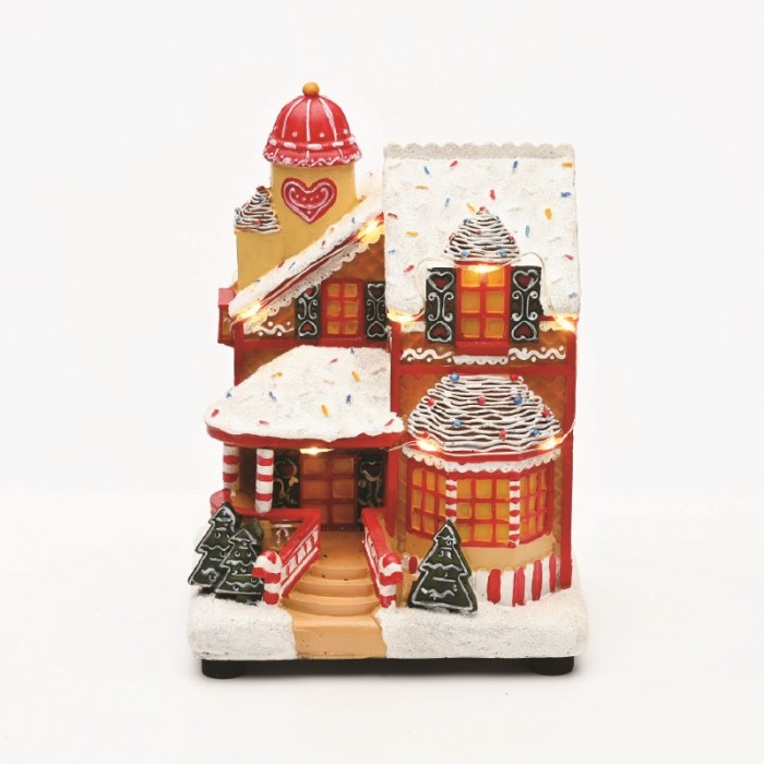 ΧΡΙΣΤΟΥΓΕΝΝΙΑΤΙΚΟ ΔΙΑΚΟΣΜΗTIKO ΣΠΙΤΙ ΜΕ ΖΑΧΑΡΩΤΑ LED ΘΕΡΜΟ ΛΕΥΚΟ ΜΟΥΣΙΚΗ ME ΑΝΤΑΠΤΟΡΑ 4,5V (ΔΕΝ ΣΥΜΠ) ΚΑΙ ΜΠΑΤΑΡΙΑ 3ΧΑΑ (ΔΕΝ ΣΥΜΠ) 140x110x185mm