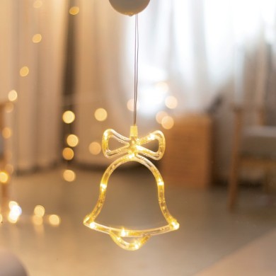 "WINDOW PLASTIC BELL" 10 LED LIGHTS  WW BATTERIES. (3ΧΑΑΑ) IP20 16X20.5CM