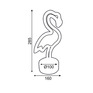 FLAMINGO, 49 NEON LED LIGHTS WITH BATTERY (3xAA)/USB, PΙΝΚ, IP20, 16x10x28.5cm